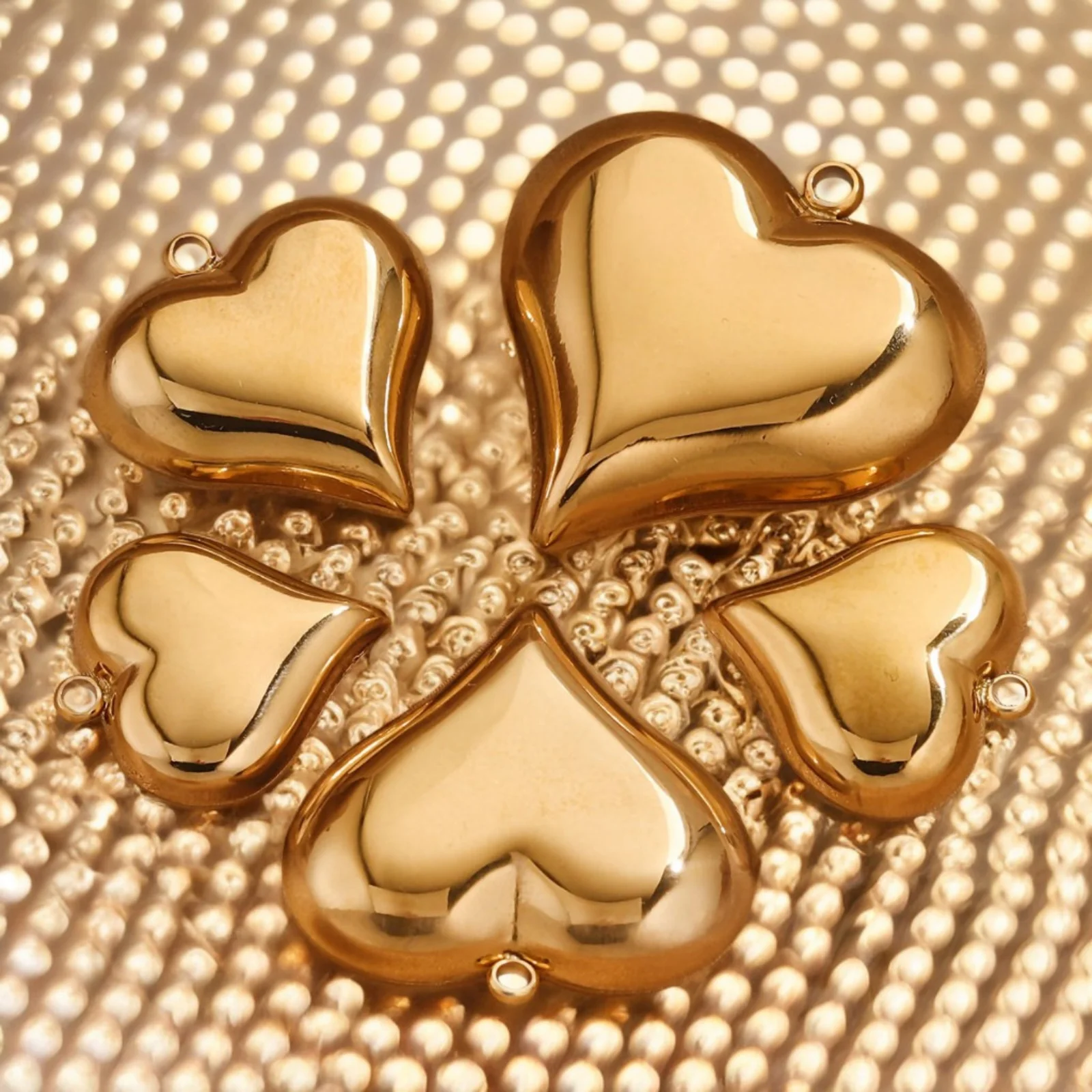 1pc New Stainless Steel Charms Gold Color Sweet Heart Polished Pendant DIY Necklace Earrings For Women Party Jewelry Findings