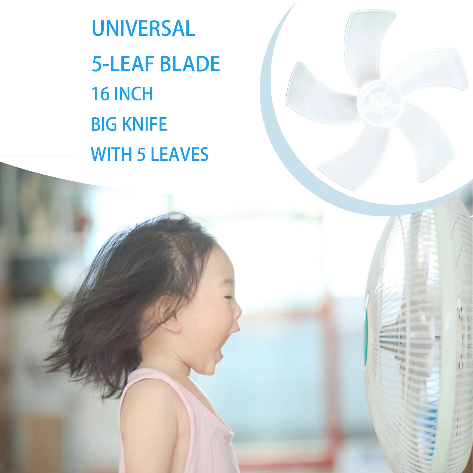 Replacement Fan Blade High-Efficiency 5-Leaf Propeller for Standing Pedestal Table Fans Universal Cooling Accessory Durable