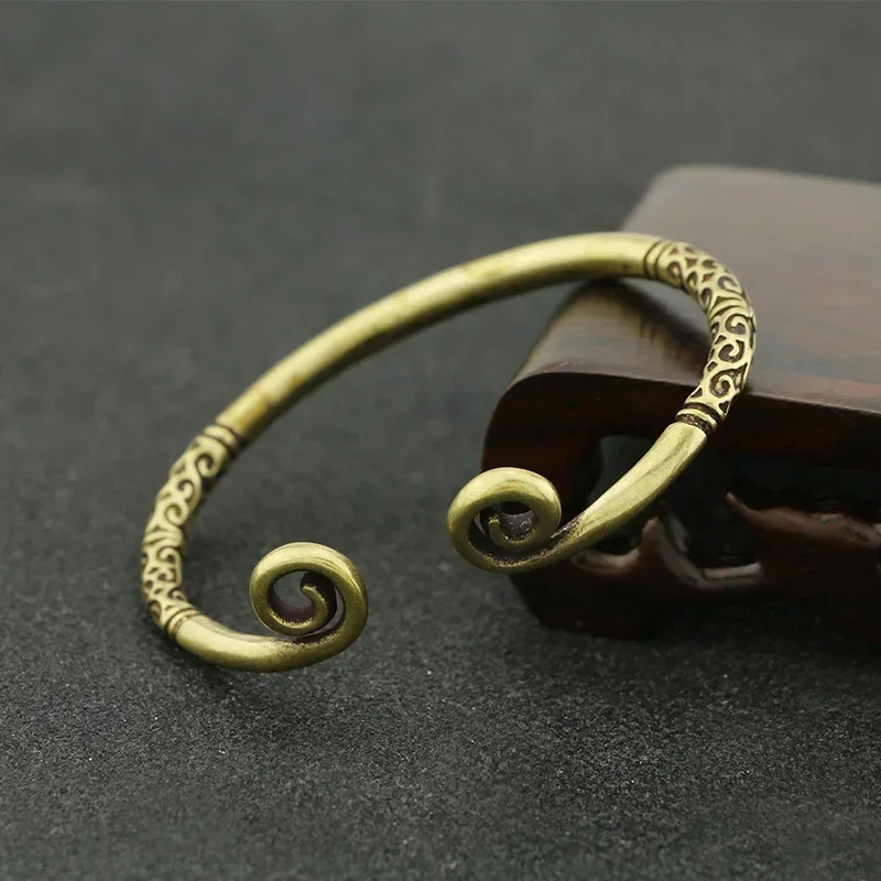 Brass Sun Wu Kong Bracelet Chinese Super Hero Monkey King Hoop Bangle Antique Handmade for Women Men Fashion Jewelry