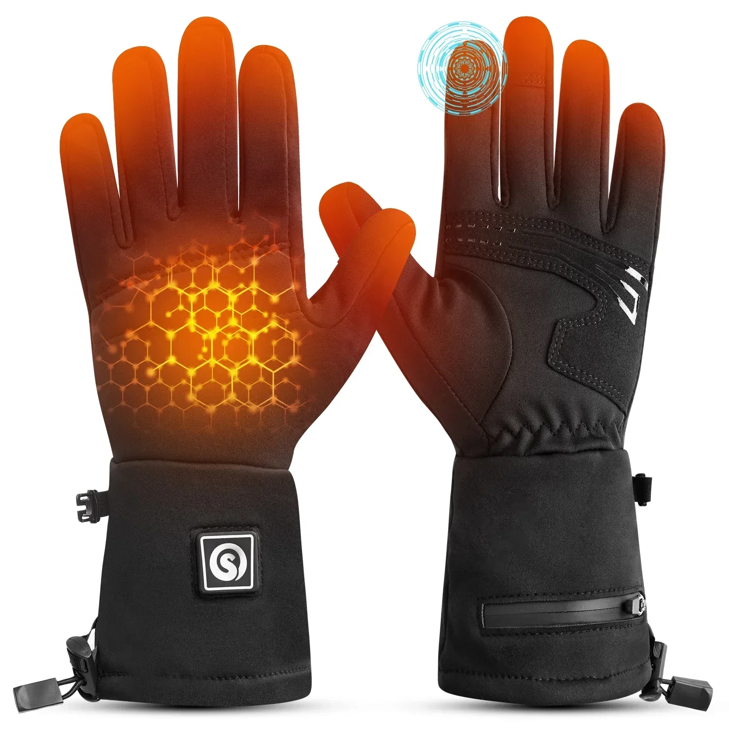 SAVIOR Winter Thermal Sports Breathable Thin Electric Battery Waterproof Motorbike Bicycle Riding Heated Cycling Gloves