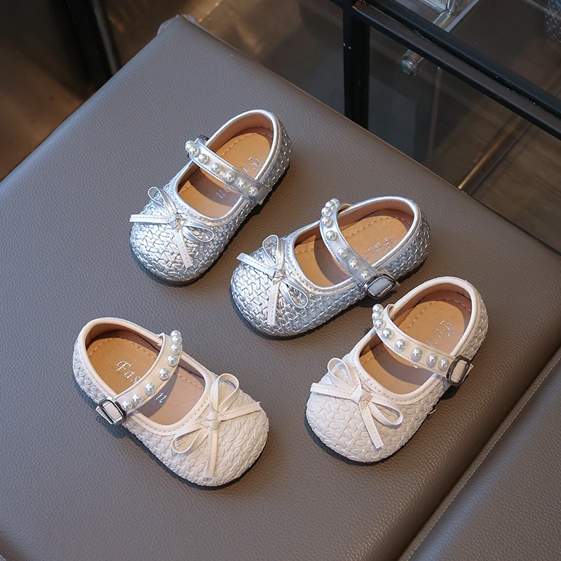 

Spring Autumn Children Causal Shoes for Princess Sweet Bowknot Girls Leather Shoes Ballet Versatile Kids Performance Flat Shoes