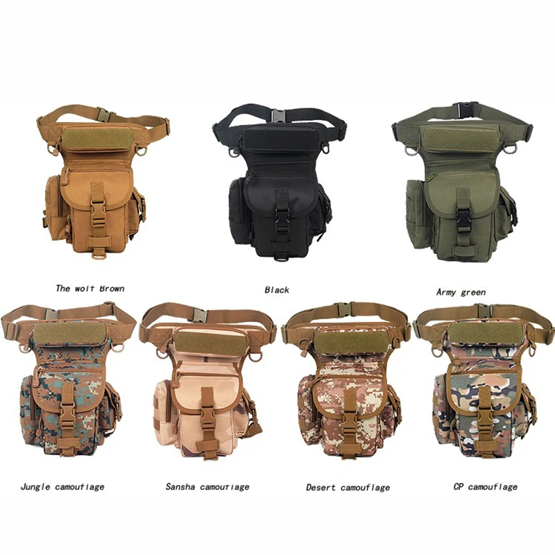 Men Waterproof Oxford Waist Drop Leg Bag Thigh Hip Bum Belt Fanny Pack Casual Shoulder Bag Motorcycle Ride Outdoor Running Sport