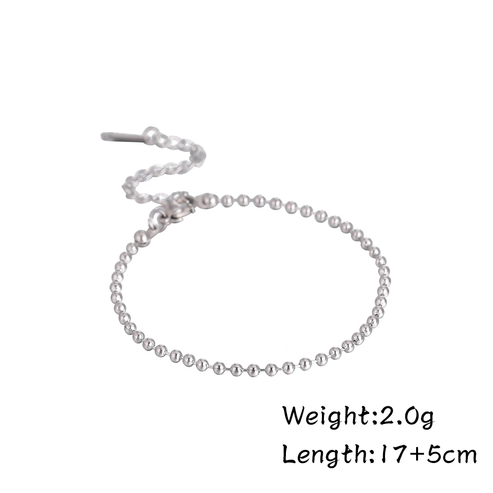 Simple Stainless Steel Bracelet for Men Women Fashion Bead Trend Bracelet  Hand Jewelry for Couple Gift