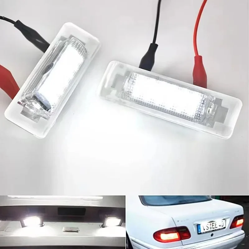 

2 шт. белые светодиодные лампы подсветки номерного знака для Mercedes-Benz E C-класса W210 W202 4D AMG 1996-2002, автомобильные лампы для подсветки номера
