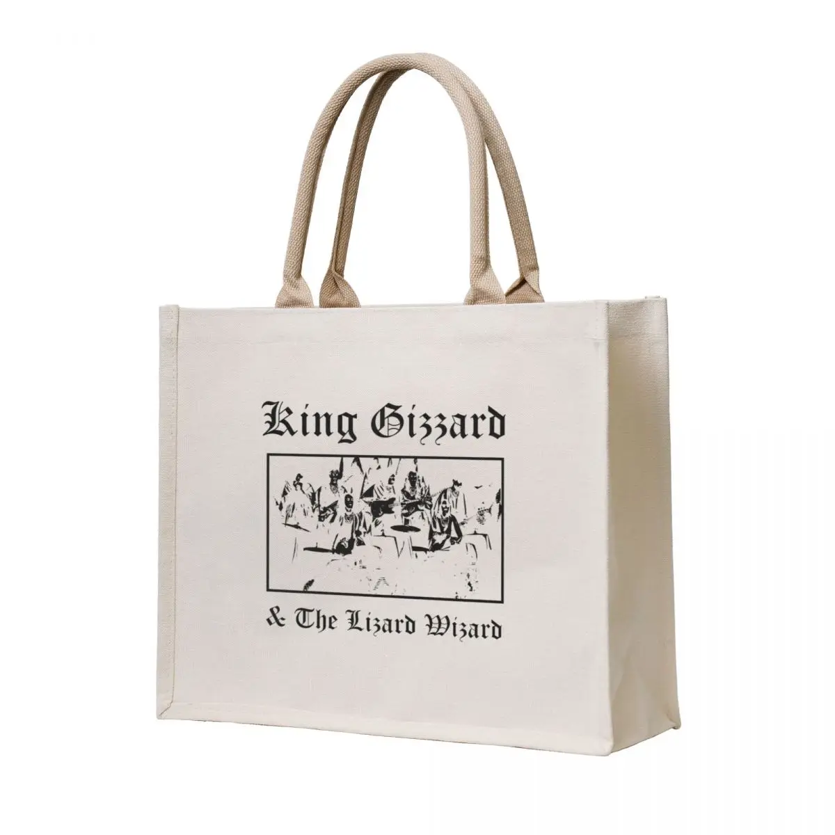

King Gizzard and the Lizard Wizard Metal (black on white) Tote Bag reusable shopping bags Beach bag Gift bags