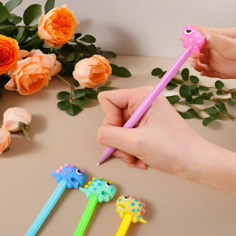 

5Pcs Cute Student Pen Creative Dinosaur Neutral Pen; Cartoon Tyrannosaurus Rex Water-based Signature Pen