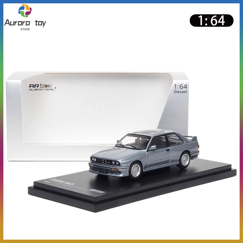 New 1/64 Almost Real Car Model Bmw M3 E30 Grey Car Model Alloy Simulation Car Diecast AR Box Toy Ornament Custom Birthday Gift