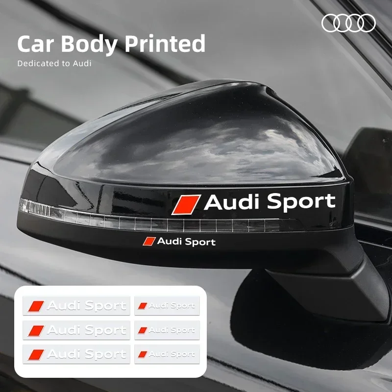3D Car Interior Exterior Dekoration Stickers Badges Auto Styling For AUDI SPORT A3 A4 B8 8P 8V B6 A5 A6 C7 Q5 B9 B7 C6 Q7 RS TT