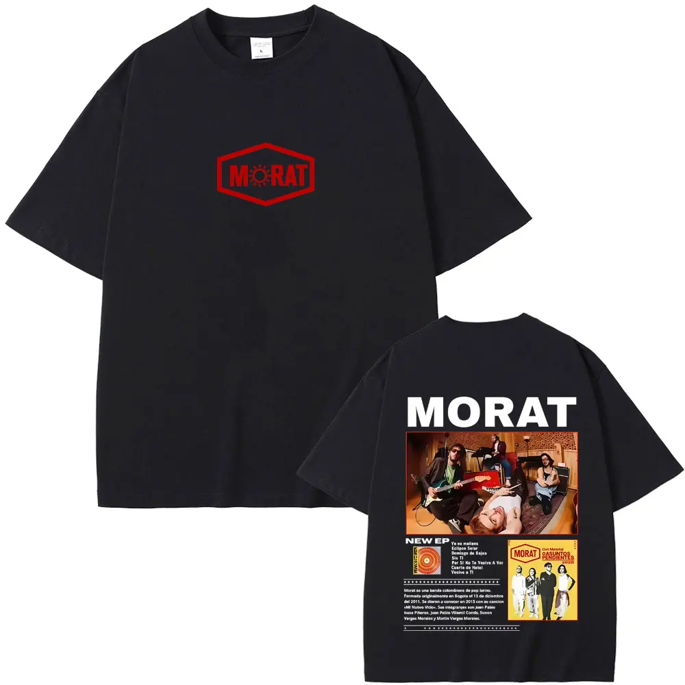 

Limited Morat Band Asuntos Pendientes 2025 Merch T-shirt Men Women Fashion Pop Music T Shirts Men's Vintage Oversized Streetwear