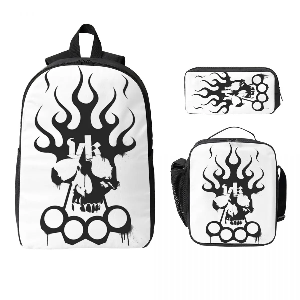 

Kontra K DPK Vollkontakt Totenkopf Schlagring Logo Backpack BookBag School Bag Shoulder Bags 3ps Insulated Lunch Bag Pencil Case