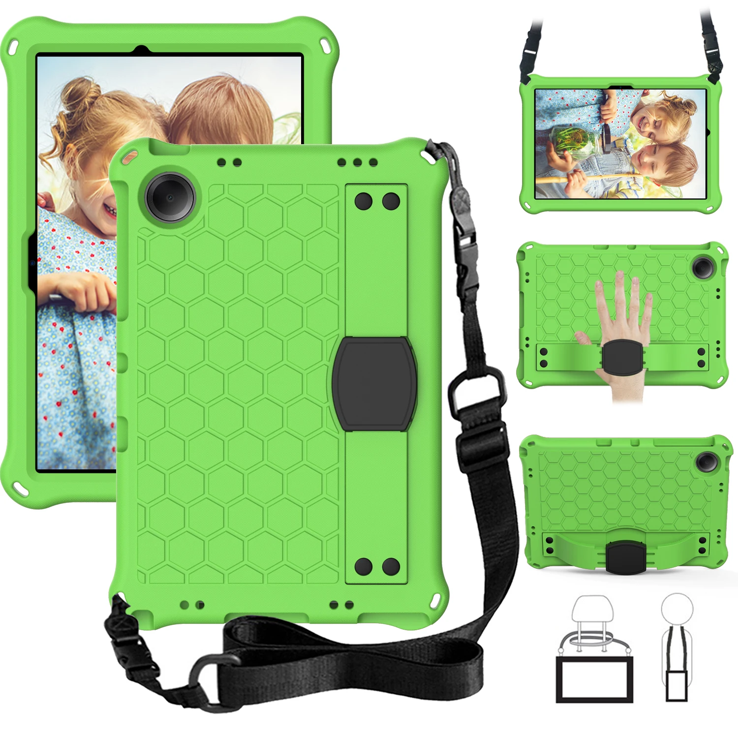 

EVA Case Applicable to Xiaomi Red mi Pad SE 11 inch 2023 Children Kids Safe Tablet Case Cover Shell With Belt Shoulder Strap