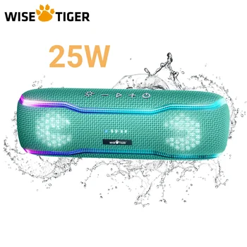 WISETIGER F10C Outdoor Wireless Bluetooth Speaker IPX7 Waterproof Sound Box BT5.3 TWS Dual Pairing RGB Light for Camping & Party