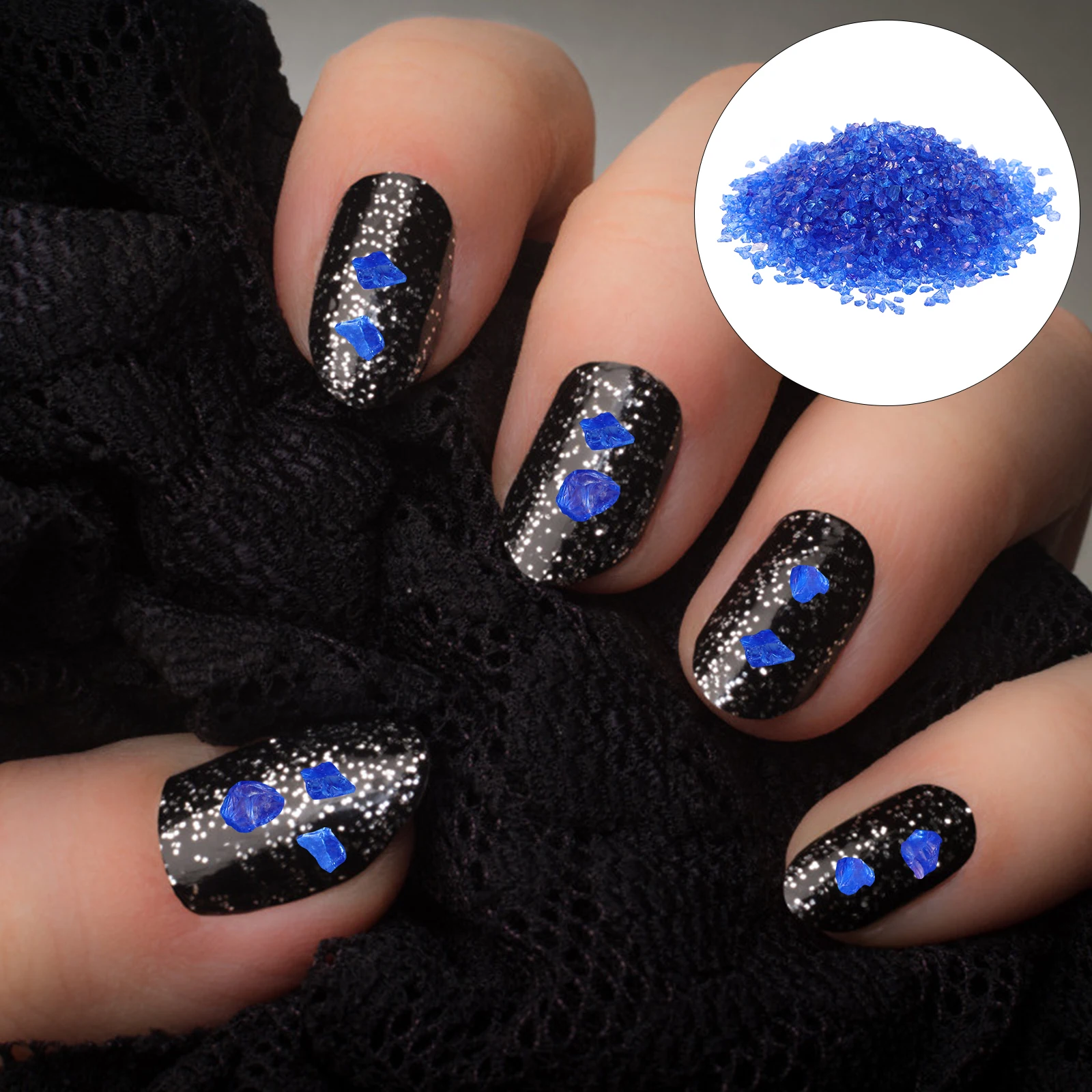 

1 Bag Diamond Nail Art Charms Irregular Crushed Glass Chips Sparkling Nail Accents Fade Resistant For Manicure Resin Crafts