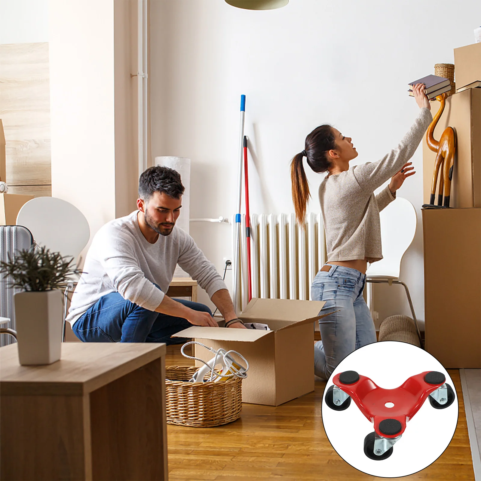 

1pcs Duty niture Mover y Moving niture Mover'S y Tool Metal Cart 3 Wheels Appliances Sofas Piano Transport Tool
