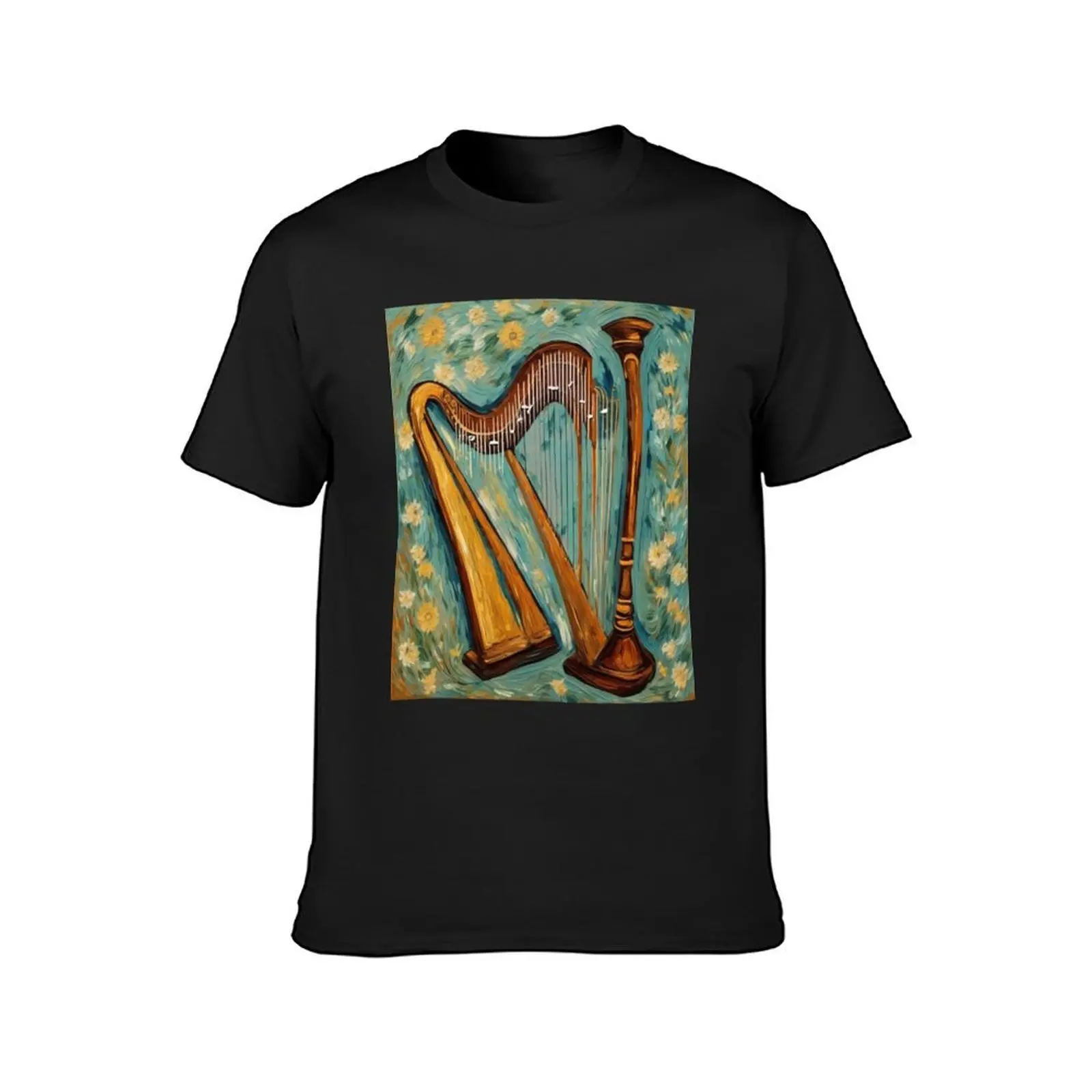 Musical Instrument: The Enchanting Harp T-Shirt cute tops Short sleeve tee mens graphic t-shirts