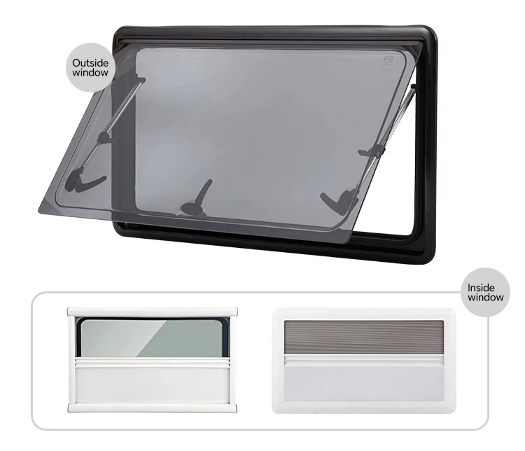 

'forHOMFUL Right Angle Pleated Roller Blind RV Push Window Double Layer Acrylic Camper Motorhome Window