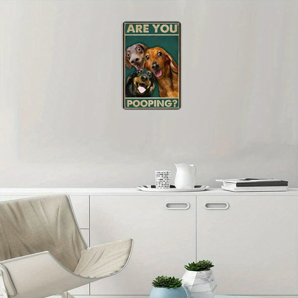 الكلب الألماني خمر معدن القصدير تسجيل هل أنت أنبوب تسجيل الحمام مضحك ملصق فني الديكور المرحاض كهف تسجيل 8x12 بوصة #5