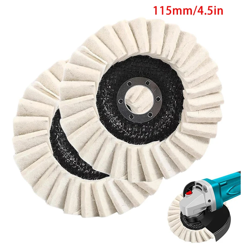 【L】2PCS Wool Felt Flap Polishing Disc Wool Polishing Wheel Disc Buffing Pad Premium Felt Polishing Pads For Metal Marble Stone
