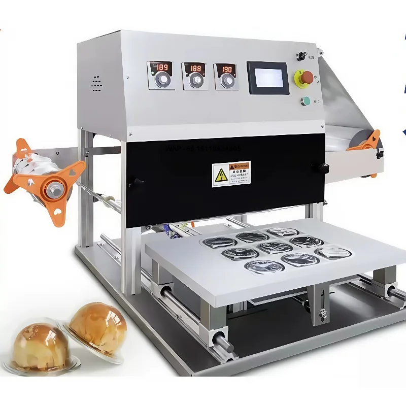 Semi-Automatic Electric Food Tray Lunch Box Cup Container Sealer 9-Tray Capacity Heat Sealing Machine for Patisserie Bags