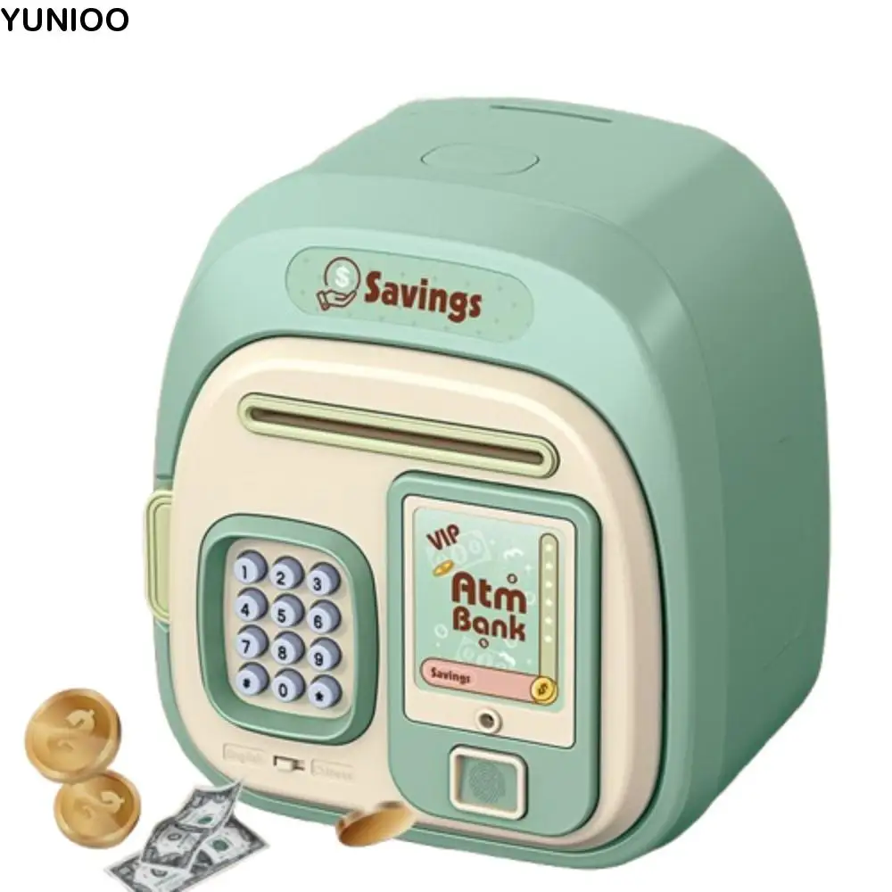 Bloqueio de senha automático roll-up poupança banco impressão digital-protegido lembrete de voz inteligente caixa de depósito de dinheiro caixa de armazenamento