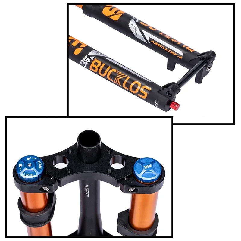 BUCKKub-Fourche de vélo VTT, 27.5 pouces, 29 pouces, double initiation, 180mm, voyage, AM, e-bike