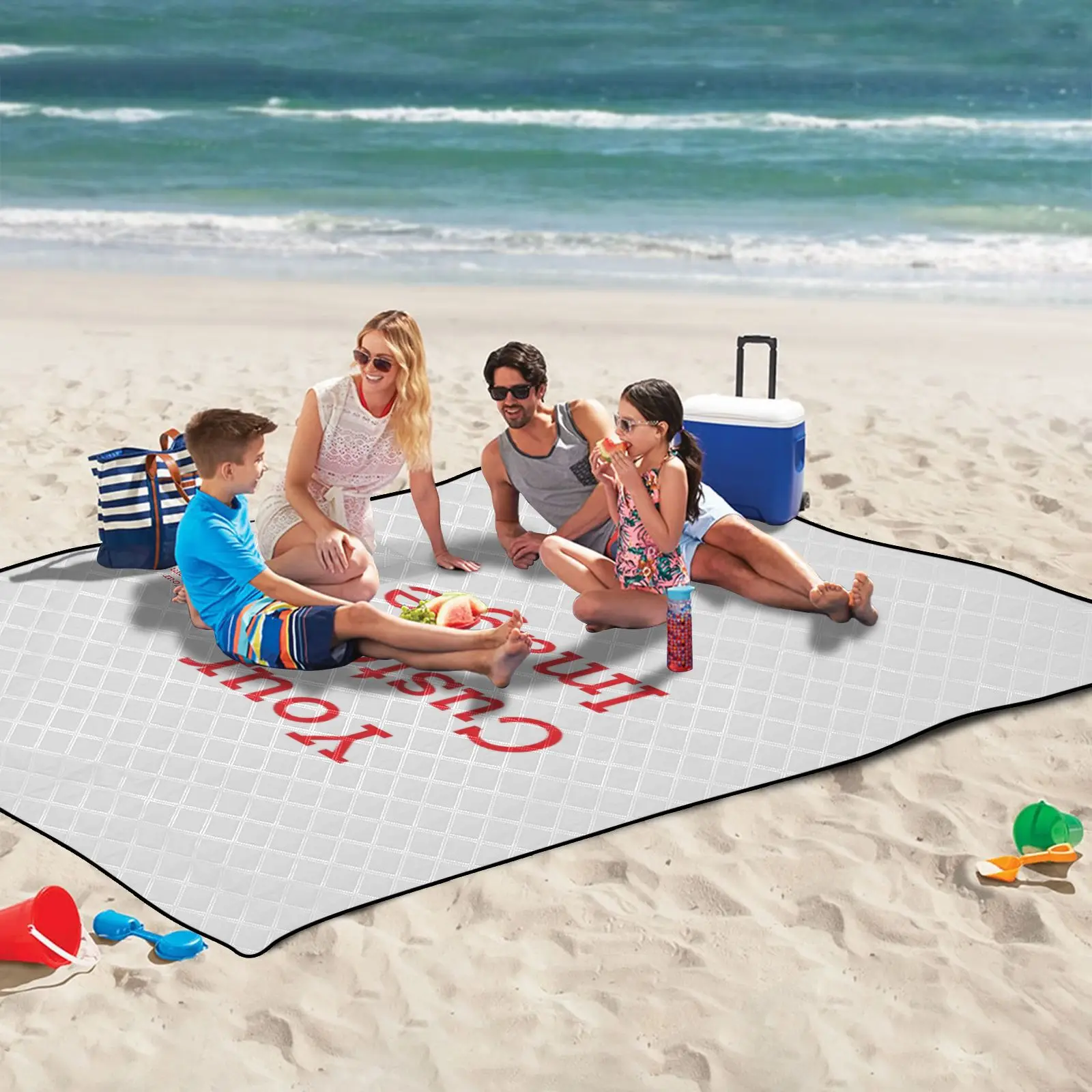 Foldable Portable Picnic Blanket Back of the Mat Waterproof Sandproof Foldable Portable Picnic Blanket for Beach Custom images