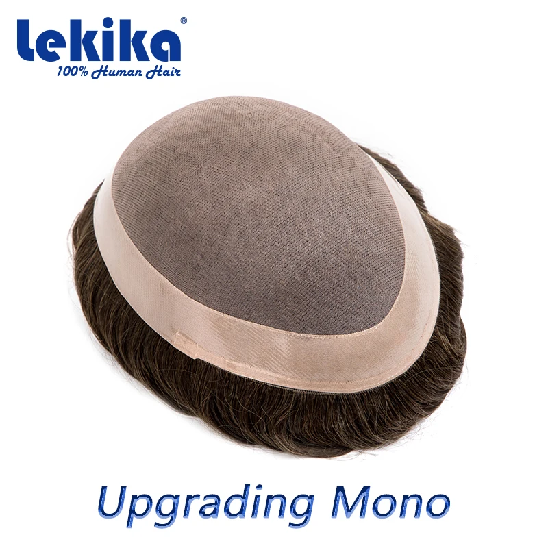 

Toupee Mono&NPu Durable Men's Wigs Exhaust Male Hair Prosthesis Breathable Men's Wig Breathable 100% Human Hair Wigs 6'' Man Wig