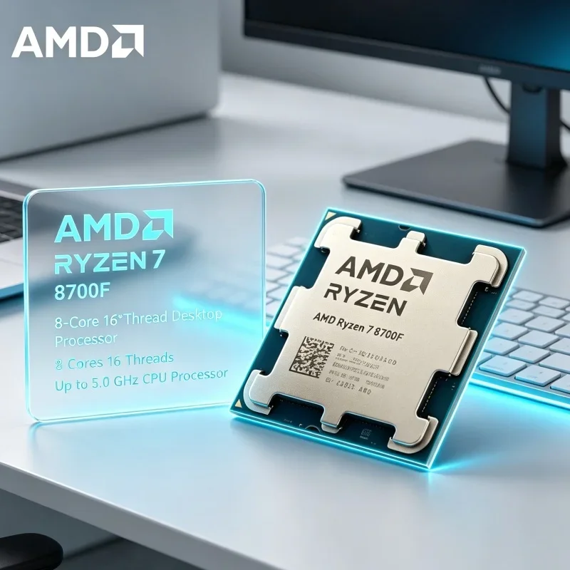 AMD R7 8700F Processor AM5 Socket DDR5 PCIe 5.0 CPU 65W TDP for AM5 Motherboard Desktop Build