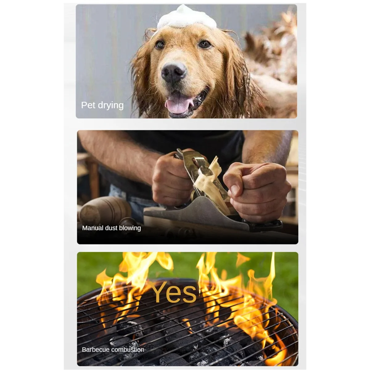 HOT Violent Turbo Fan 130000 RPM Handheld Brushless Motor Three-Speed Adjustment Industrial Duct Fan Violent Blower Gray