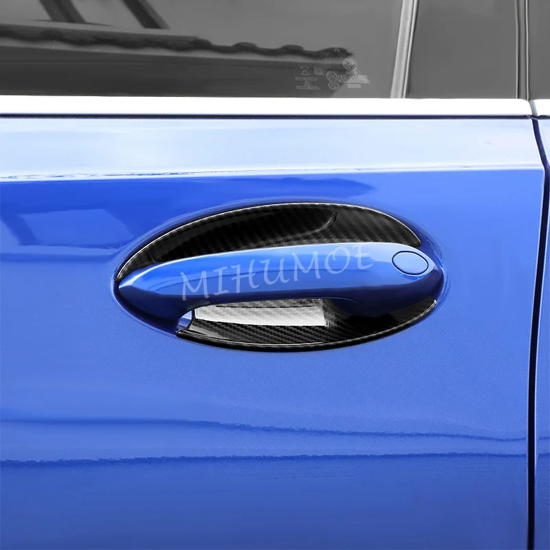 

For 2019-2026 BMW 3 Series 320i 330i Black Exterior Outer Door Handle Bowl Cover Trims ABS Carbon Fiber Style G20 G21