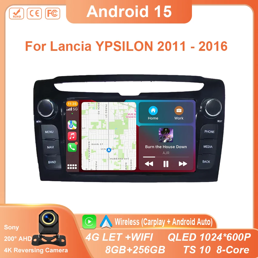 7''Android 16 Car Radio For Lancia YPSILON 2011 2012 2013 - 2016 Stereo Head Multimedia Video Player GPS Navigation Touch Screen
