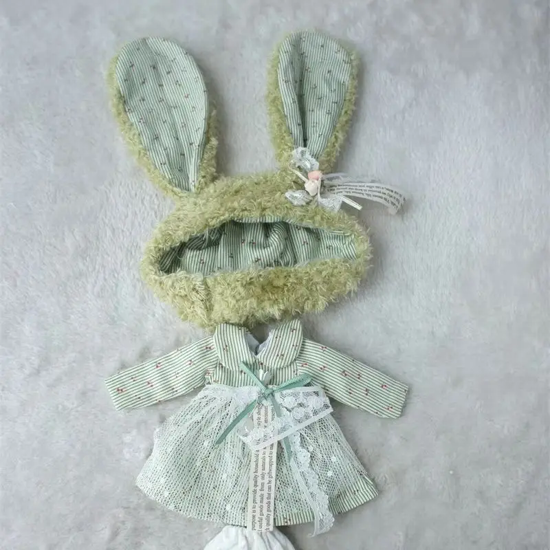 

JC-08 Fashion BJD Clothing Long-eared Hat Floral Skirt Casual Pants Summer Monsoon Suit For Blythe OB24 OB22 Azone Dolls