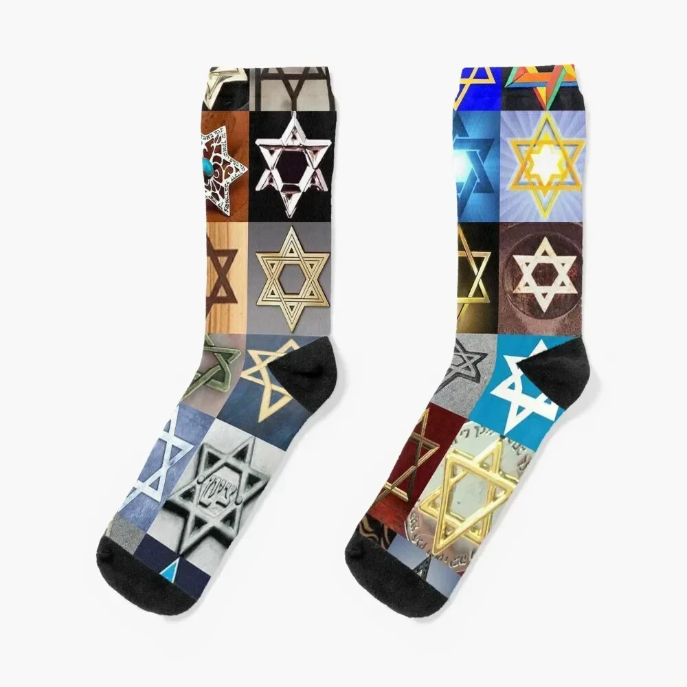 

Star of David Socks custom Antiskid soccer hiking Socks Female Men's