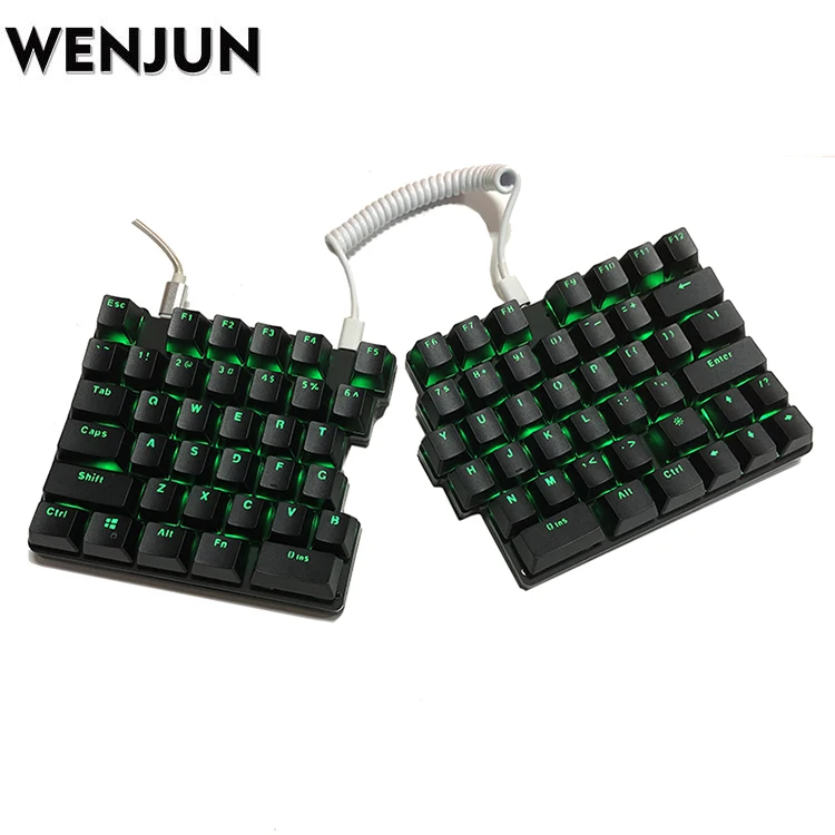 WENJUN Separate Split Mechanical Keyboard Full Key Programmable Custom Ergonomic Light USB LED Backlight 78Keys Keyboard for Set