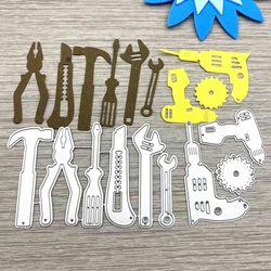 2025 New Arrival Wrench Hammer Screwdriver Tools Metal Cutting Dies for Scrapbooking Carbon Craft Card Making Knife Mold Stencil