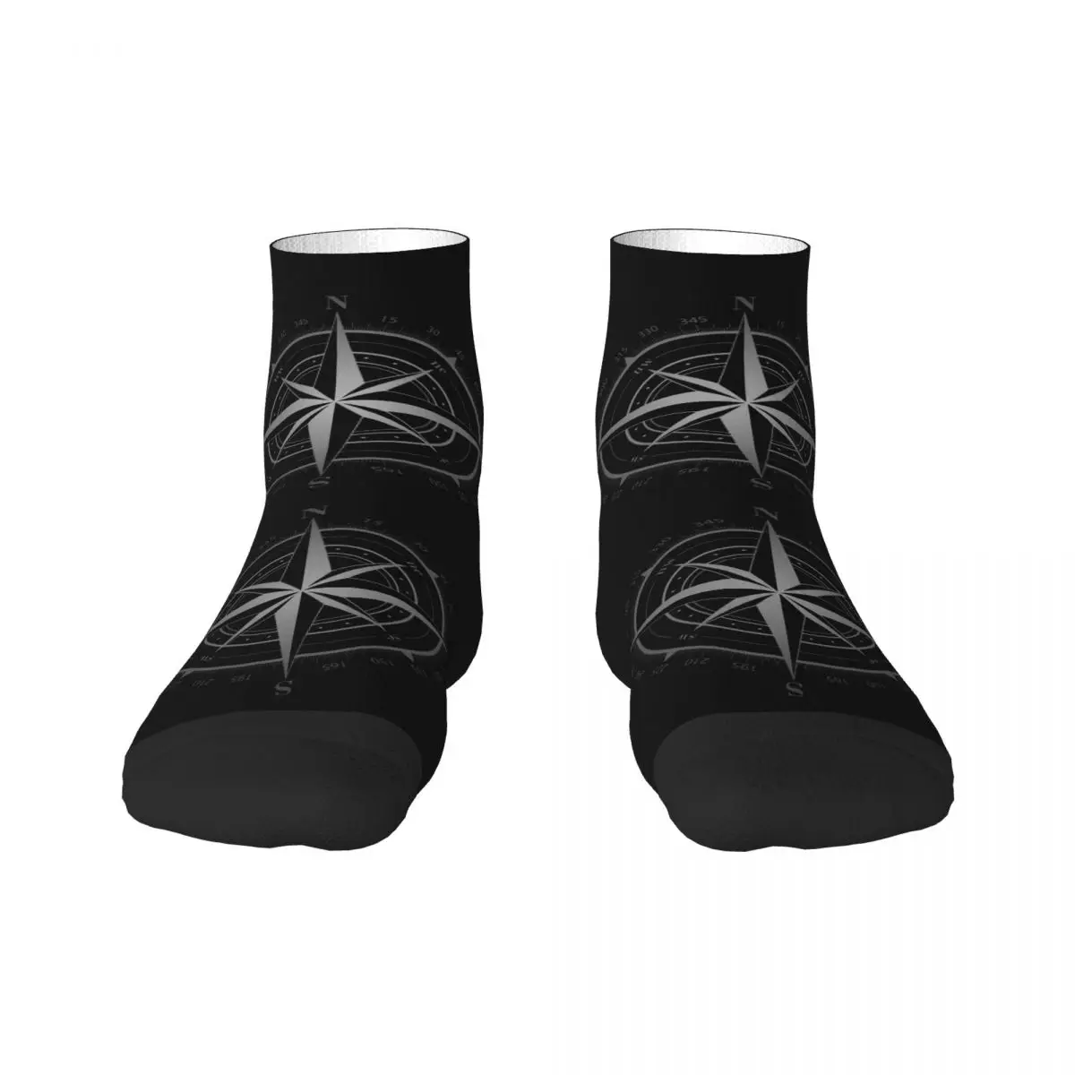 Custom Kawaii Men's Compass Shield Dress Socks Unisex Warm Comfortable 3D Printed Camper Nautical Crew Socks