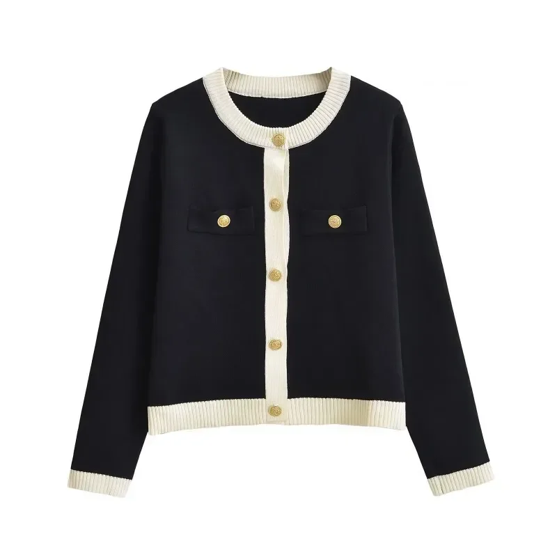 

TRAFZR Knit Cardigan with Buttons for Women Long Sleeve Sweaters Women's Autumn Sweater O-neck Black Cardigan Burgundy Sweater