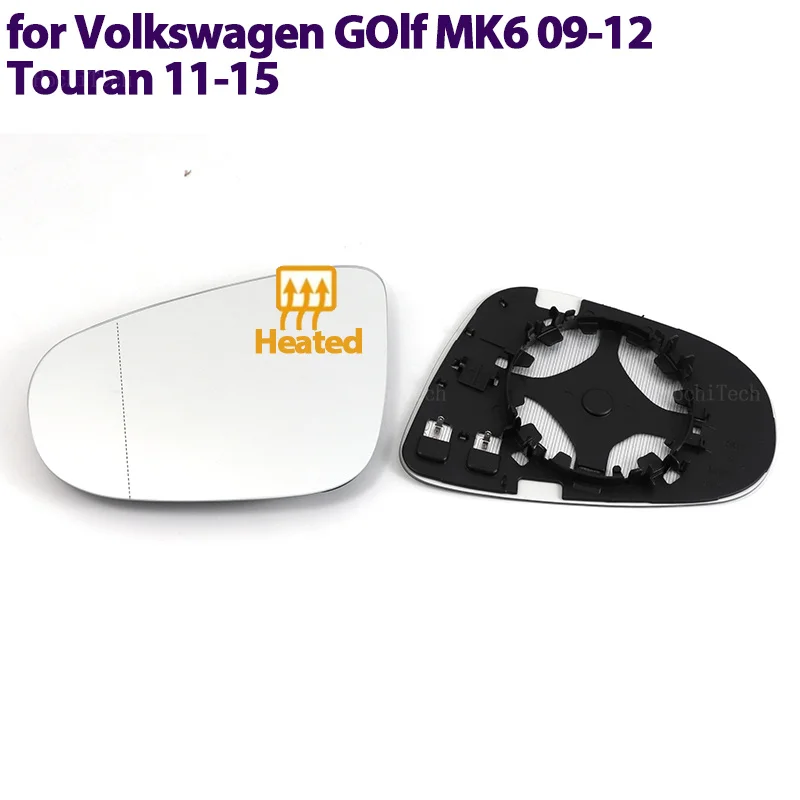 Side Heated Electric Wide Angle Wing Mirror Glass For VW Volkswagen Golf 6 MK6 5K 2009-2012 Touran 2011-2015