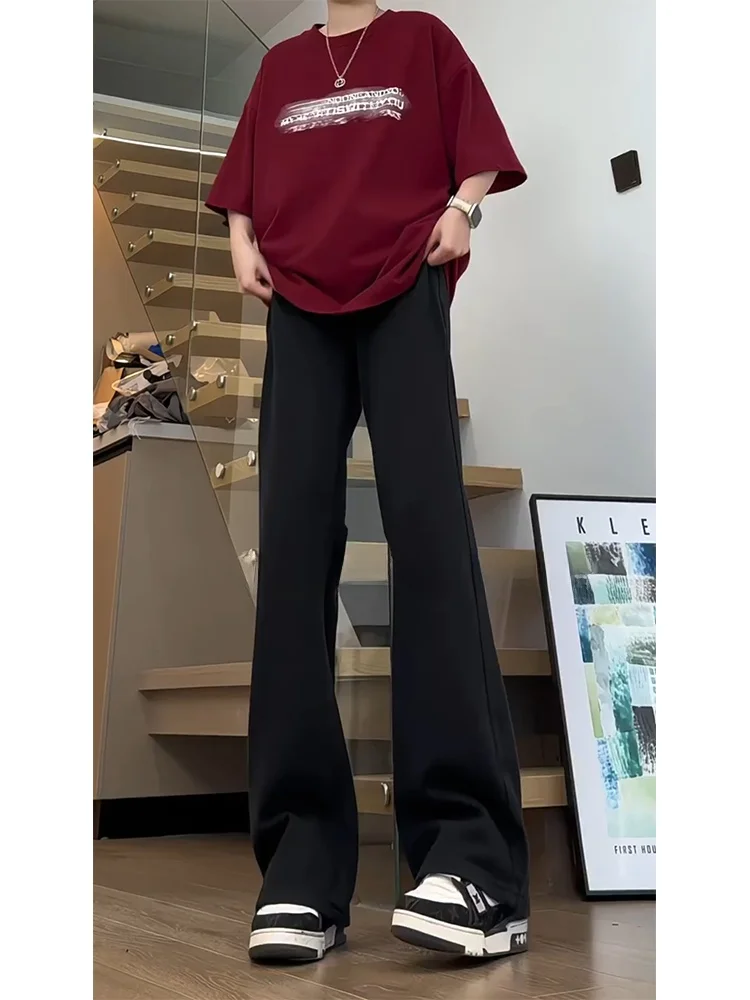 

Мужские джинсы American Vibe Bla, весенне-осенние, с высокой талией, расклешенные, прямые, молодежные, модные, из хлопкового денима