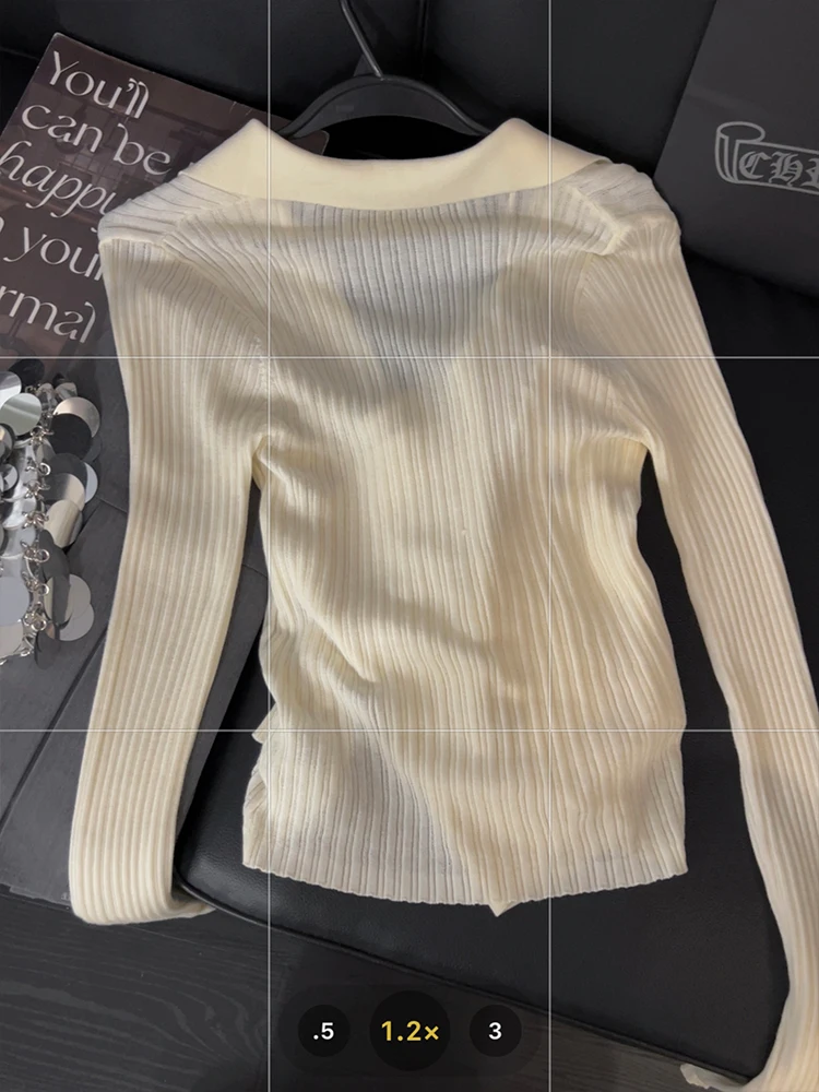 Autumn Winter Woman French Vintage Two Piece Sets Cardigan Tops Old Money Sweater Long Sleeve 2000s Aesthetic Knitwears Elegant