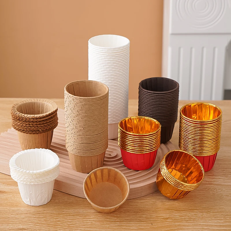 The latest baking cups, curling and flanging folding cake cupboards, 50 baking cups and high temperature cups