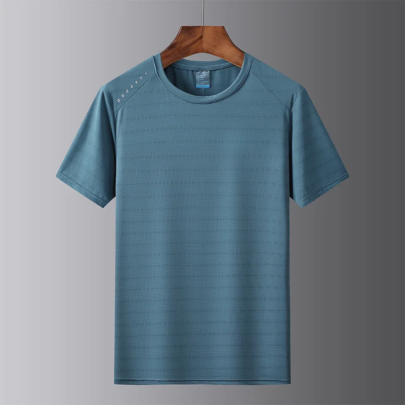 2026 Summer Men Running T-Shirts High Quality Oversize Gym Tees Breathable Moisture Wicking Soccer Jogging Casual Outfit