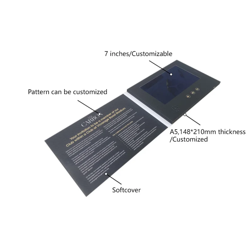 

1PCS High Quality Lcd Greeting Card Invitation Screen Video Brochure Hd Lcd Video Gift Box