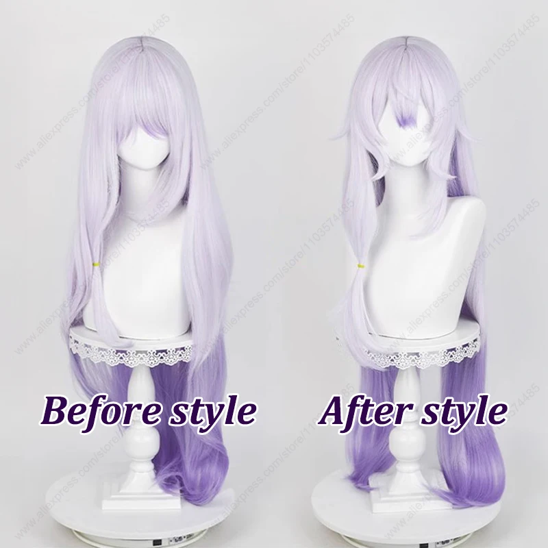 Black Swan Cosplay Wig 100cm Long Light Purple Gradient Wigs Heat Resistant Synthetic Hair