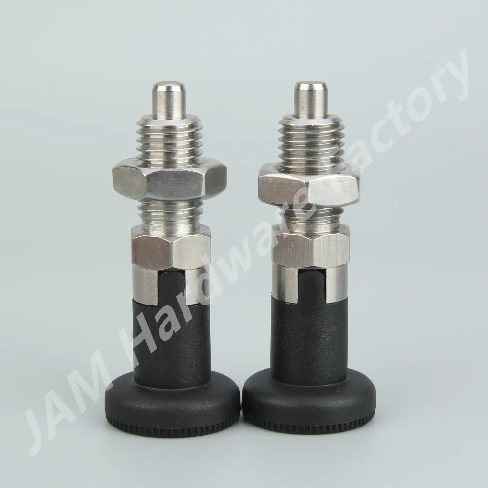 

MJ220-C Self-Locking Index Bolts Indexing Plunger ,Fine Thread ,Plastic/Stainless Steel Knob,Stainless Steel & Carbon steel Pin
