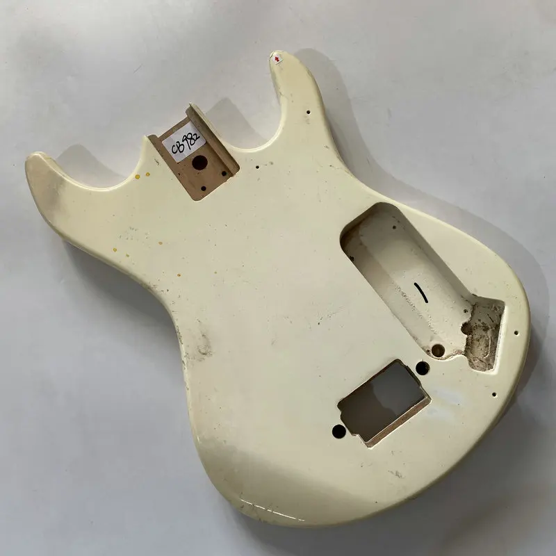 CB982 White Color Electric Guitar Unfinished Guitar Body for Custom Order with Damages and Dirty Special Sales