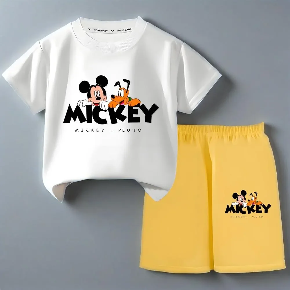 Summer New Style Boys Waffle Fabric Breathable T Shirt Sets Children Short Sleeve Top Shorts Two Piece Suit Kids Casual Outfits