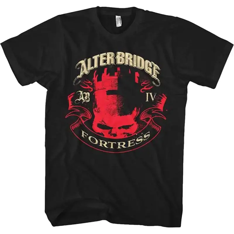 Camiseta oficial Alter Bridge Fortress Banner para adultos - Camiseta da banda de rock americana