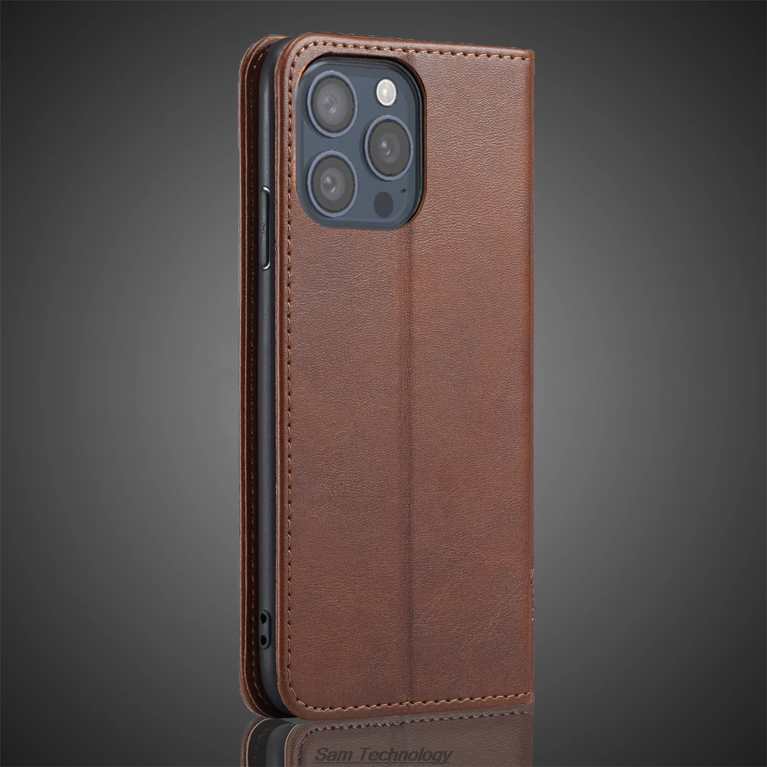 حافظة جلدية جذابة مغناطيسية لهاتف أبل آيفون 15 برو ماكس 6.7 بوصة حافظة فليب محفظة حقائب هاتف كابا Fundas Coque