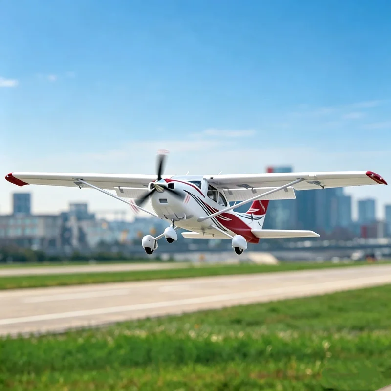 Hot FMS 1500mm Cessna 182 Simulated Remote Control Aircraft Model Fixed Wing Brushless RC With LED Navigation Lights Outdoor Toy